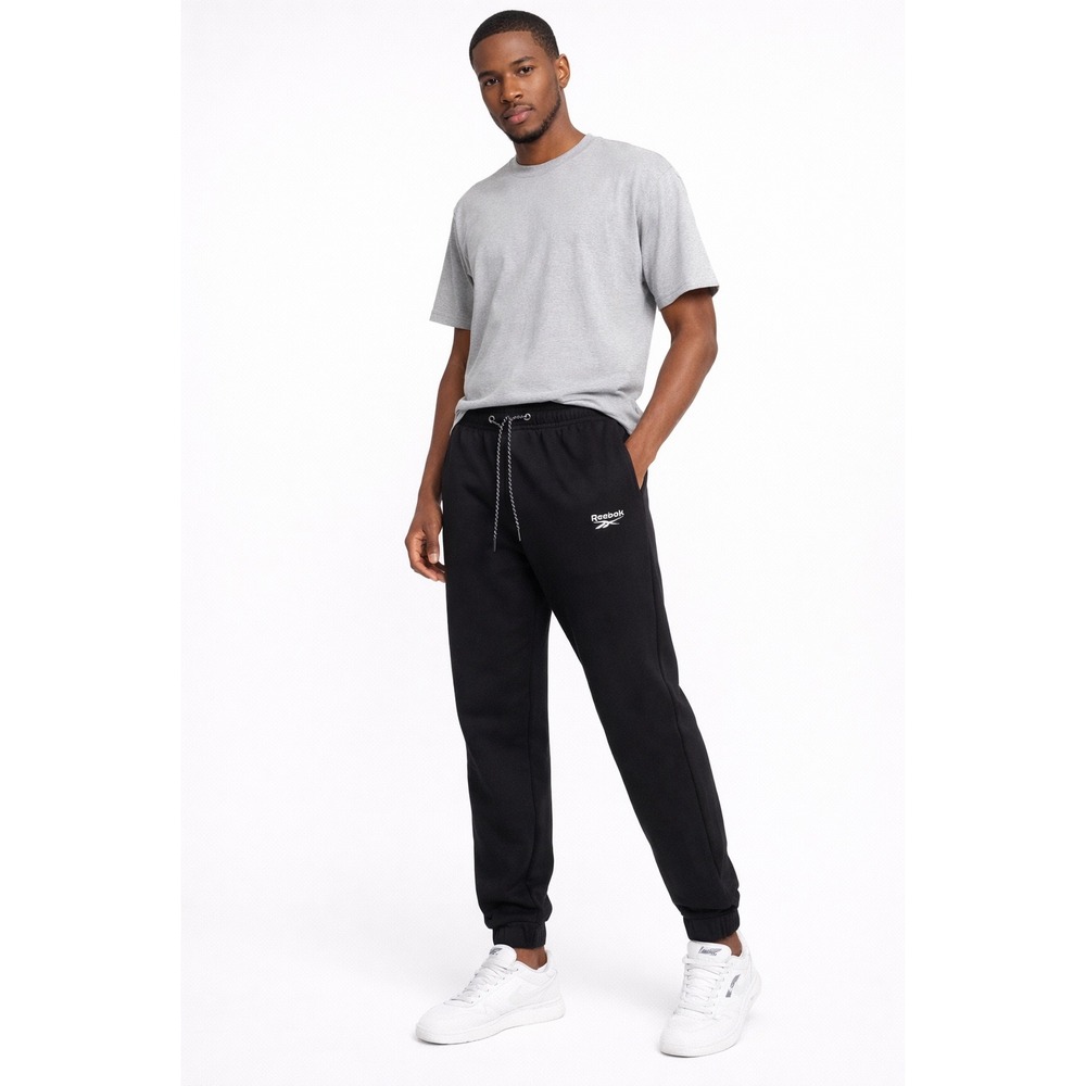 Reebok Black‎ Fleece Joggers Mens Size Medium Sweatpants Tapered Athletic Pants
